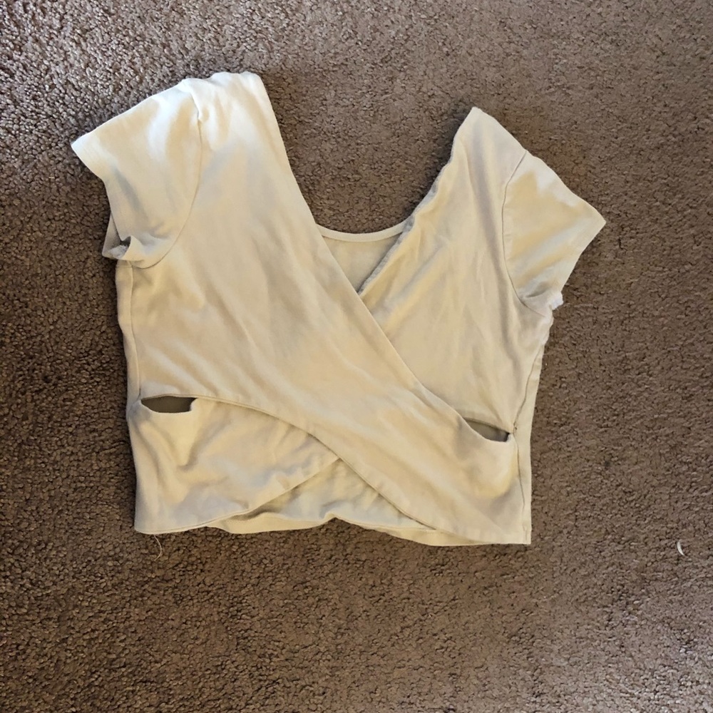 Tan cropped short sleeve
